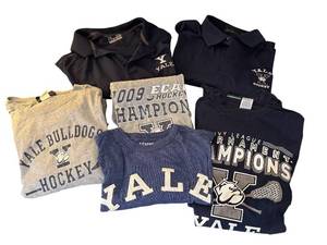 lot 78D image: Collection of 6 XL Yale Shirts and Polo Tops