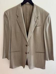 lot 93D image: Giorgio Armani Le Collezioni Mens Blazer, Neutral Color, Size 42L, Made in Italy