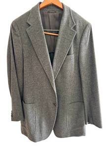 lot 94D image: Prada Milano Charcoal Grey 100% Camel Hair Blazer, Size 56R, Made in Italy