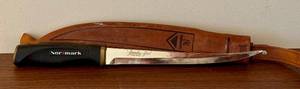 lot 108D image: Normark Stainless Steel Fillet Knife with Leather Sheath, Finland