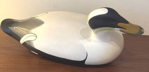 lot 138D image: Handcrafted Eider Duck Decoy by Patrick Vincent, 2014
