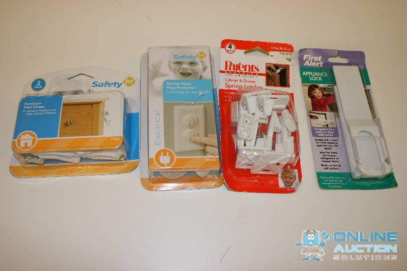 lot 211 image: Lot of (4) Safety Set Including Plug Protector Appliance Lock Spring Latches And More.