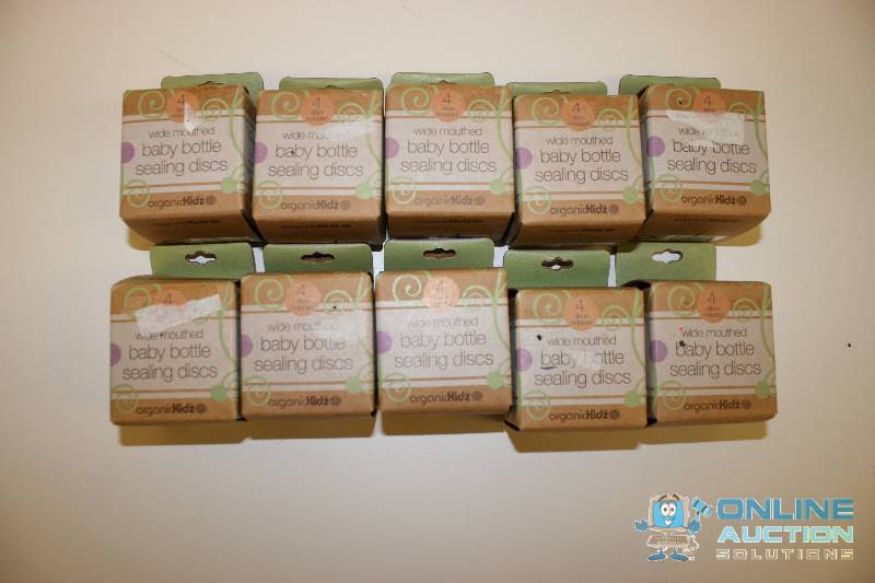 lot 218 image: Lot of (4) Baby Bottle Sealing Discs Wide Mouthed Organic Kidz.