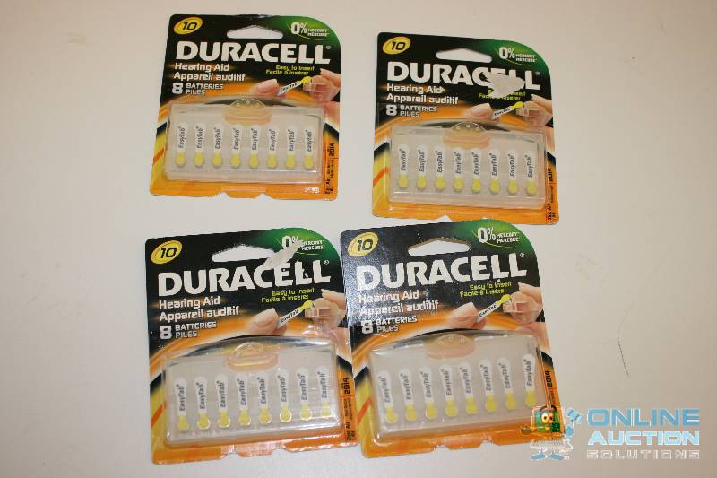 lot 227 image: Lot of (4) Duracell Hearing Aid Batteries 8 Batteries perPack.
