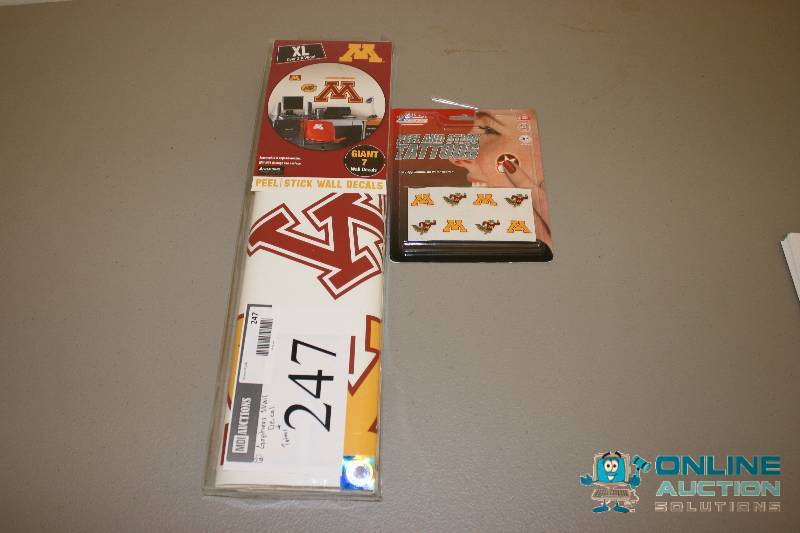 lot 247 image: Lot of (2) Peel & Stick Wall Decals Temporary Tattoos.