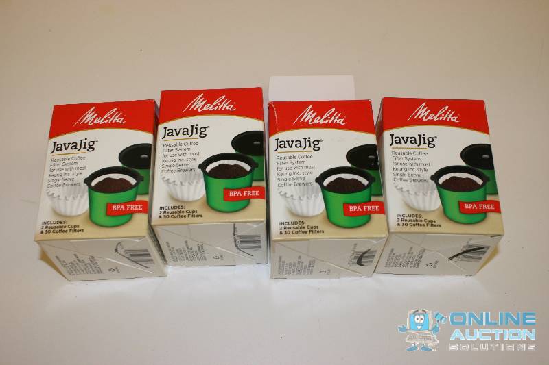 lot 253 image: Lot of (4) Melitta Javajig Reusable Coffee Filter System For Use wIn Keurig Style Coffee Brewers.