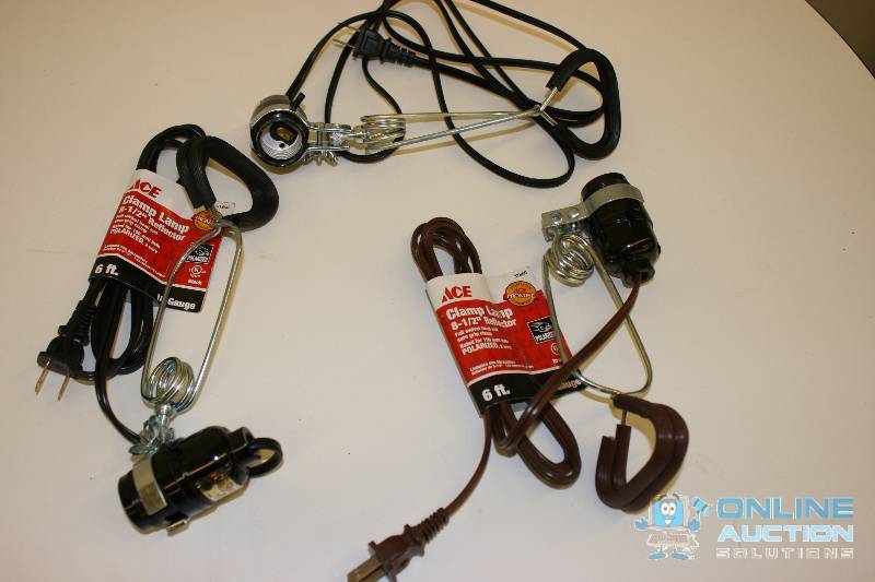 lot 254 image: Lot of (3) Ace Clamp Lamps wCord & Clamp.