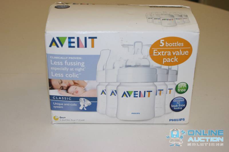 lot 255 image: Avent Bottles Less Colic Less Fussing 5 BottlesPack.