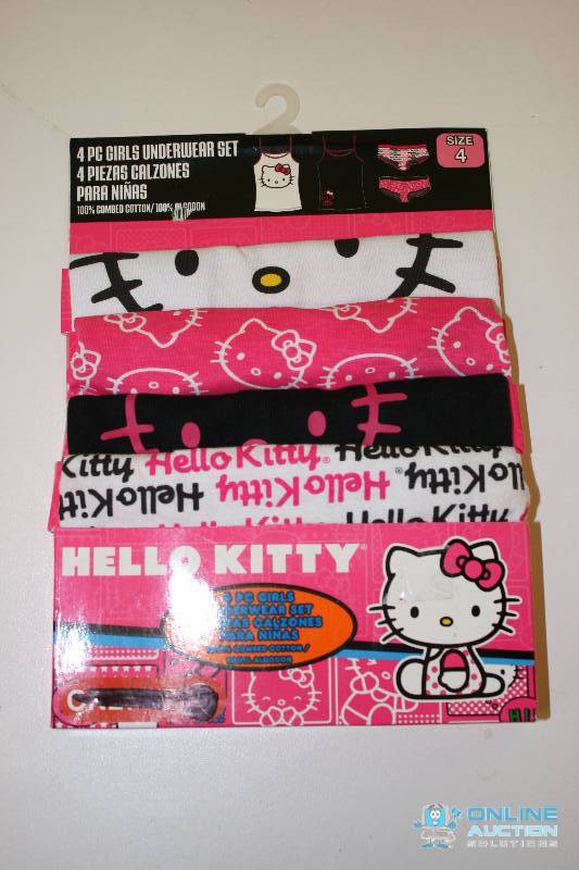 lot 310 image: Pack of Hello Kitty Underwear 4-Piece Undergarment Set.