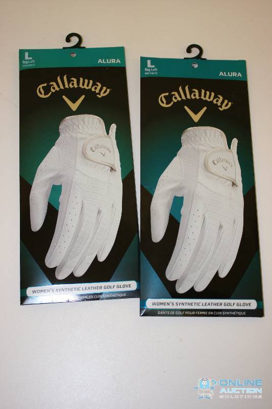 lot 311 image: Lot of (2) Callaway Golf Gloves Womens Large.