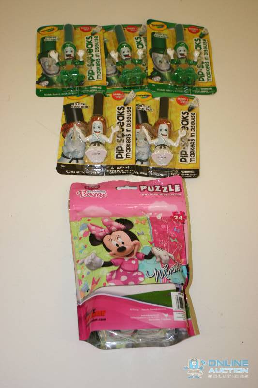 lot 313 image: Lot of (6) Including Mickey Mouse Puzzle Pipsqueaks Markers wCharacters (5).