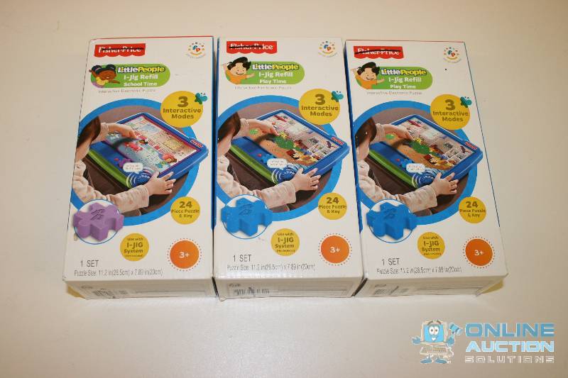 lot 314 image: Lot of (3) Fisher Price 1-Jig Refill 3-Interactive Modes.