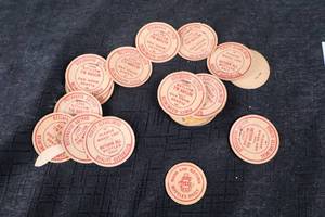 lot 391 image: Vintage Bottle-Return Tokens - Please Wash & Return All Bottles Daily