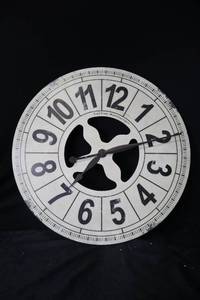 lot 415 image: Wall Clock - FirstTime Manufacturing, Distressed White Dial, 24-inch