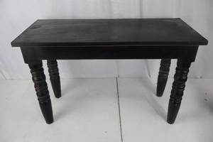 lot 422 image: Coffee Table - Black Painted Wood with Turned Legs