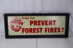 lot 437 image: Framed Smokey Bear Sign - Prevent Forest Fires
