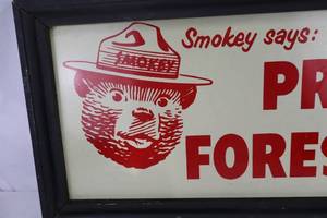 Framed Smokey Bear Sign - Prevent Forest Fires