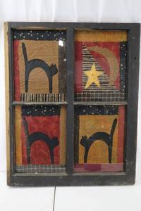 lot 446 image: Wall Hanging Textile - Four-Panel Americana Fabric Art