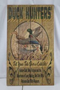 lot 465 image: Decorative Wooden Sign - Duck Hunters