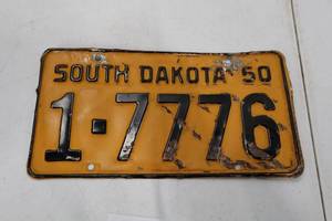 lot 473 image: License Plate - South Dakota 50 1-7776