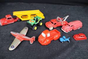 lot 7 image: Vintage Tin Toy Vehicles - Assorted Lot of Cars, Trucks, Plane