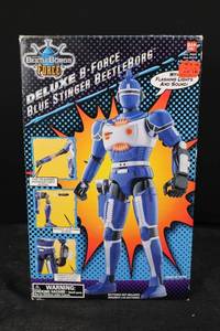 lot 9 image: Beetleborgs Force Deluxe B-Force Blue Stinger Beetleborg - Bandai Lights & Sound