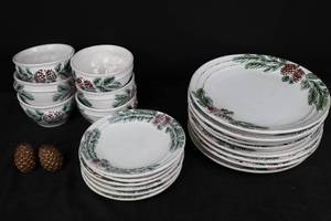 lot 484 image: Dinnerware Set - Vintage Pine by Ann Grace Collections