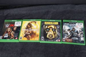 lot 496 image: Xbox One Games Bundle WWE 2K, Mortal Kombat X, Borderlands The Handsome Collection, Gears of War