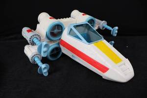 lot 62 image: Vintage Spacecraft Toy - White & Blue with RedYellow Stripes