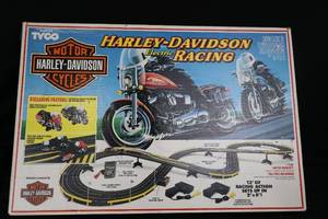 lot 144 image: Tyco Harley-Davidson Electric Racing Slot Car Set