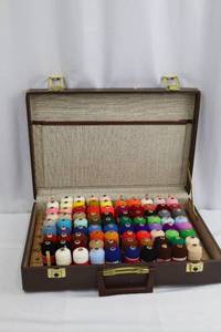 lot 183 image: Dee Lite Sewing Thread Assortment in Vintage Brown Case