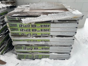 lot 10 image: TAMKO Pallet of 42 Bundles of- 12-14 x 12 Hip and Ridge Rustic Cedar Hip and Ridge Cap Roofing Shingles (33.3 lin. ft. Per Bundle) Retail Value of $2,519