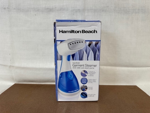 lot 323 image: Hamilton Beach Handheld Garment Steamer with 1000 Watt Steam Pump