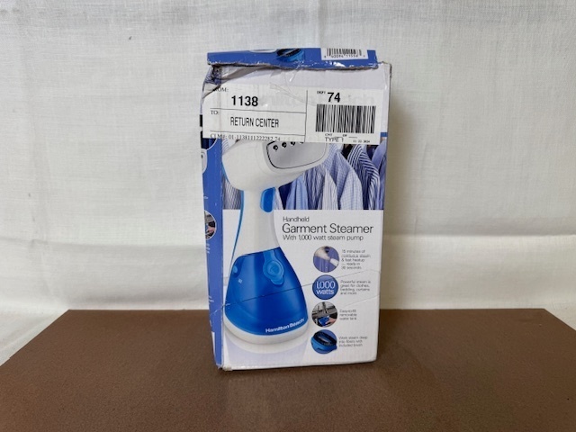 lot 474 image: Hamilton Beach Handheld Garment Steamer 1000W in Box
