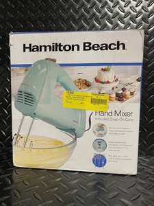 lot 49 image: Hamilton Beach Hand Mixer - Snap-On Case Included - Mint Teal