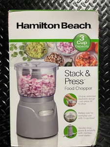 lot 57 image: Hamilton Beach Stack & Press 3-Cup Food Chopper