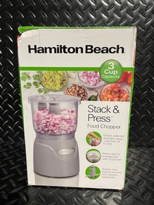 lot 105 image: Hamilton Beach Stack & Press 3-Cup Food Chopper