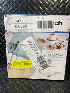 lot 126 image: Hamilton Beach 6-Speed Hand Mixer with Snap-On Case