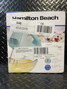 lot 139 image: Hamilton Beach Hand Mixer 6-Speed - Original Box