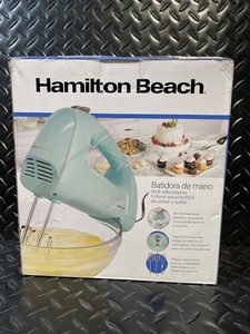 lot 158 image: Hamilton Beach 6-Speed Hand Mixer Teal - Snap-On Case