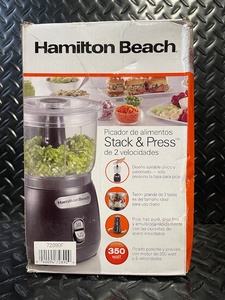 lot 202 image: Hamilton Beach Stack & Press 2-Speed Food Processor 350W