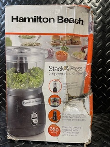 lot 205 image: Hamilton Beach Stack & Press 2-Speed 3-Cup Food Chopper