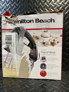 lot 212 image: Hamilton Beach Hand Mixer 6-Speed - Snap-On Case Included