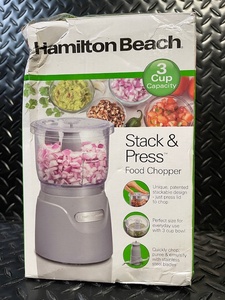 lot 213 image: Hamilton Beach Stack & Press Food Chopper - 3-Cup Capacity