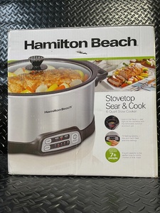 lot 263 image: Hamilton Beach Stovetop Sear & Cook Slow Cooker, 6-quart