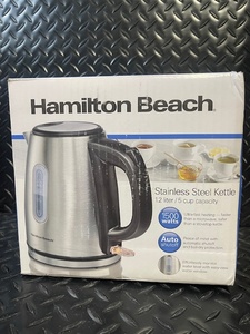 lot 289 image: Hamilton Beach Stainless Steel Electric Kettle 1.2L 5-Cup