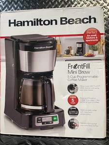lot 293 image: Hamilton Beach FrontFill Mini Brew 5-Cup Programmable Coffee Maker