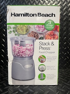 lot 296 image: Hamilton Beach Stack & Press Food Chopper 3-Cup
