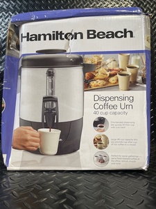 lot 299 image: Hamilton Beach Dispenser Coffee Urn 40-Cup Capacity