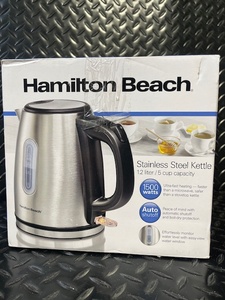 lot 320 image: Hamilton Beach Stainless Steel Electric Kettle 1.2L 1500W
